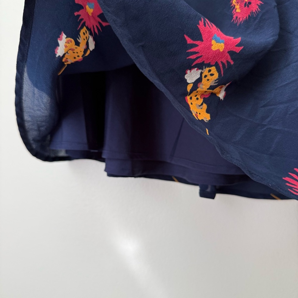 Madewell Silk Poppy Dress in Cactus Flower Navy Floral Fit and Flare Mini - Picture 8 of 16